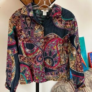 Sandy Starkman Paisley Patchwork Jacket Sm